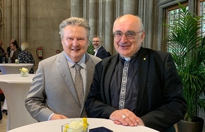 Der Wiener Bürgermeister Michael Ludwig und Diözesanbischof Wilhelm Krautwaschl beim Festakt zu 25 Jahre Allianz für den freien Sonntag.
