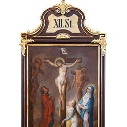 Jesus stirbt am Kreuz.