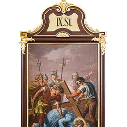 Jesus fällt zum dritten Mal unter dem Kreuz.